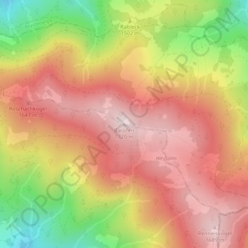 Bärofen topographic map, elevation, terrain