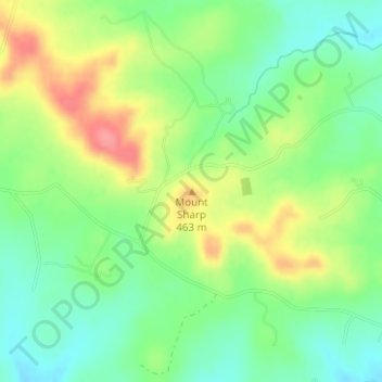 Mount Sharp topographic map, elevation, terrain