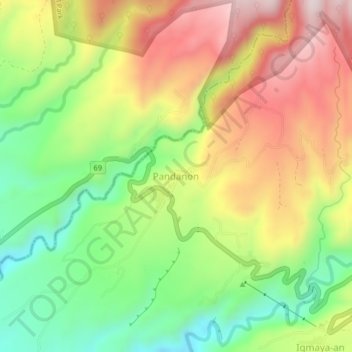 Pandanon topographic map, elevation, terrain