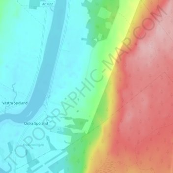 Spöland topographic map, elevation, terrain