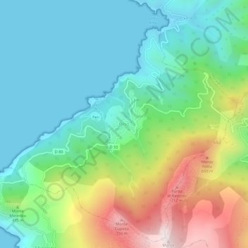 Pino topographic map, elevation, terrain