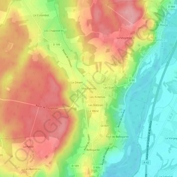Mas Falcon topographic map, elevation, terrain