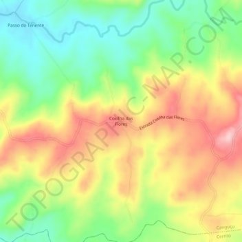 Coxilha das Flores topographic map, elevation, terrain