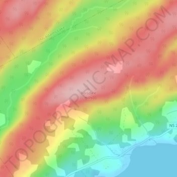 Boisdale Hills topographic map, elevation, terrain