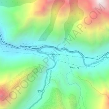 Patallacta topographic map, elevation, terrain