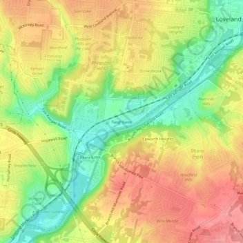 Twightwee topographic map, elevation, terrain