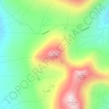 Vaðhorn topographic map, elevation, terrain