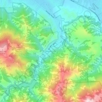 New Almaden topographic map, elevation, terrain