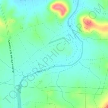 Matachel topographic map, elevation, terrain