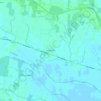 Borgo Berta topographic map, elevation, terrain