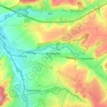 Wahlwiller topographic map, elevation, terrain