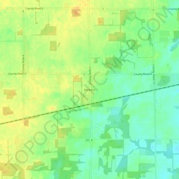 Melbern topographic map, elevation, terrain
