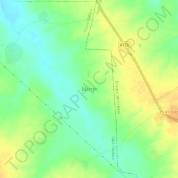 Marge topographic map, elevation, terrain