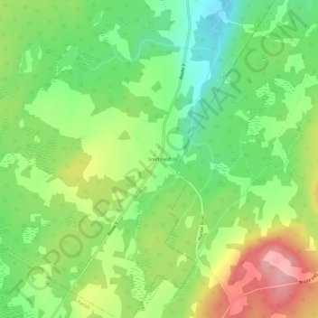 Smithfield topographic map, elevation, terrain
