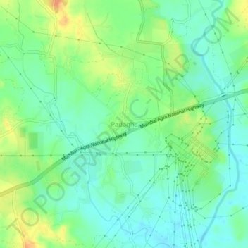 Padagha topographic map, elevation, terrain