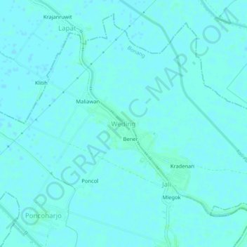 Weding topographic map, elevation, terrain