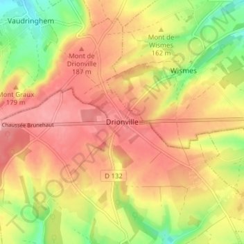 Drionville topographic map, elevation, terrain