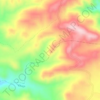 El Zauzal topographic map, elevation, terrain