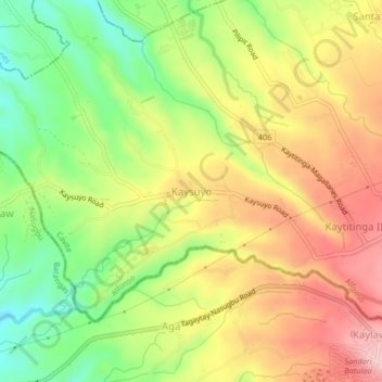 Kaysuyo topographic map, elevation, terrain