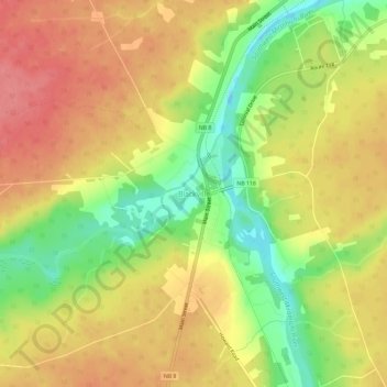 Blackville topographic map, elevation, terrain