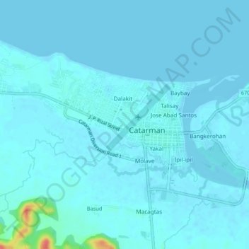 Kapipian topographic map, elevation, terrain