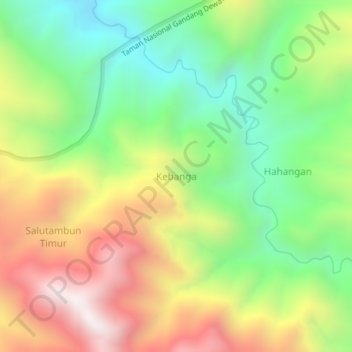 Kebanga topographic map, elevation, terrain