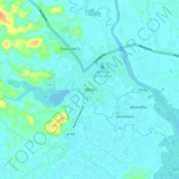 Trat topographic map, elevation, terrain