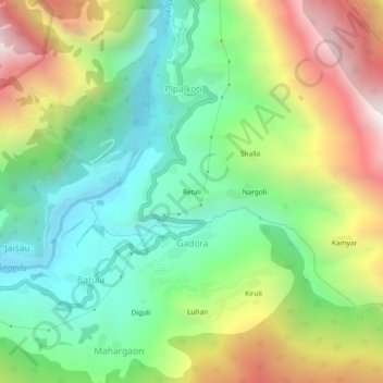 Retali topographic map, elevation, terrain