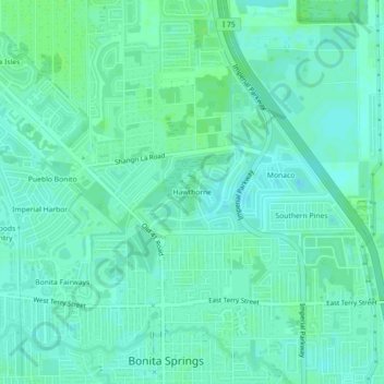 Hawthorne topographic map, elevation, terrain