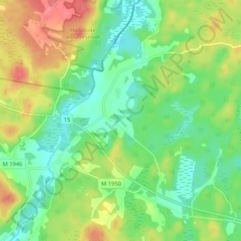 Gräsljunga topographic map, elevation, terrain