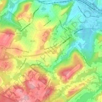 Mill Brook topographic map, elevation, terrain