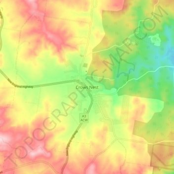 Crows Nest topographic map, elevation, terrain