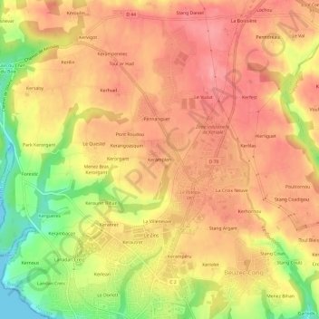 Keramplen topographic map, elevation, terrain