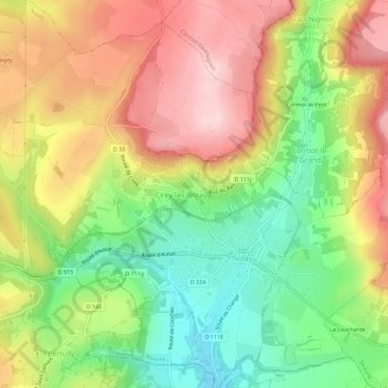 Le Petit Cirey topographic map, elevation, terrain
