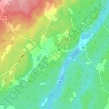 Norra Unnaryd topographic map, elevation, terrain