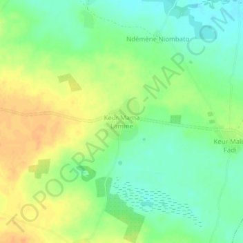 Keur Mama Lamine topographic map, elevation, terrain