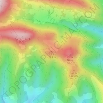 Le Cair topographic map, elevation, terrain