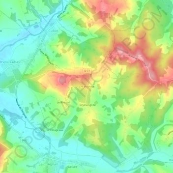 Les Vidaloux topographic map, elevation, terrain