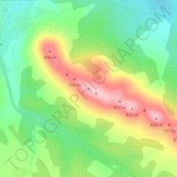 Santo topographic map, elevation, terrain