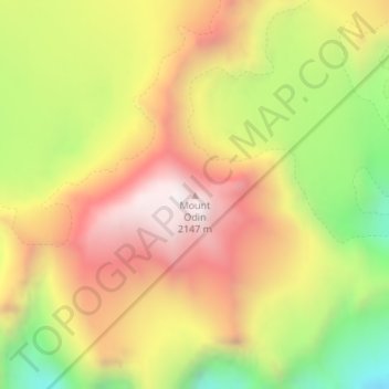 Mount Odin topographic map, elevation, terrain