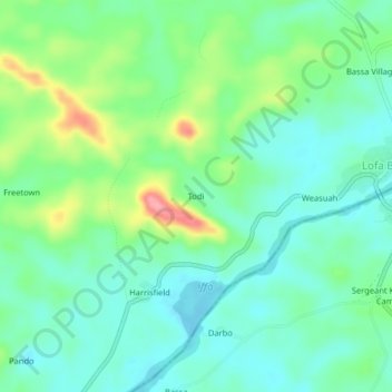 Todi topographic map, elevation, terrain