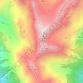 Col de Chante-Perdrix topographic map, elevation, terrain