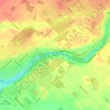 Aboyne topographic map, elevation, terrain