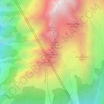 Chistehorn topographic map, elevation, terrain