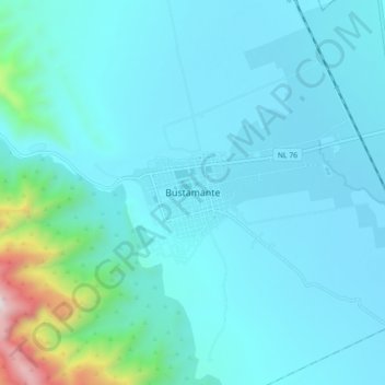 Bustamante topographic map, elevation, terrain
