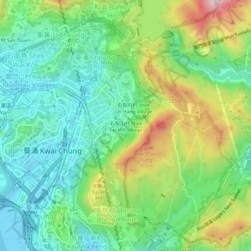 石梨山村 topographic map, elevation, terrain