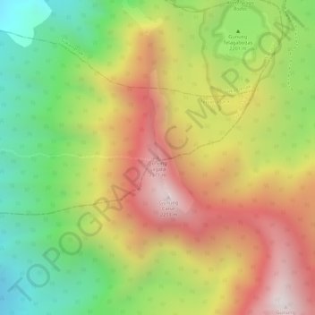 Gunung Sagara topographic map, elevation, terrain