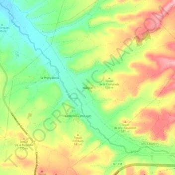 Malgrat topographic map, elevation, terrain