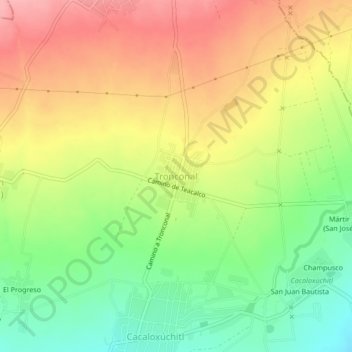 Tronconal topographic map, elevation, terrain
