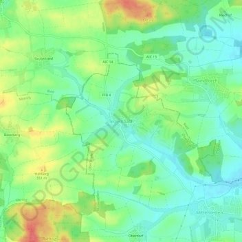 Tegernbach topographic map, elevation, terrain